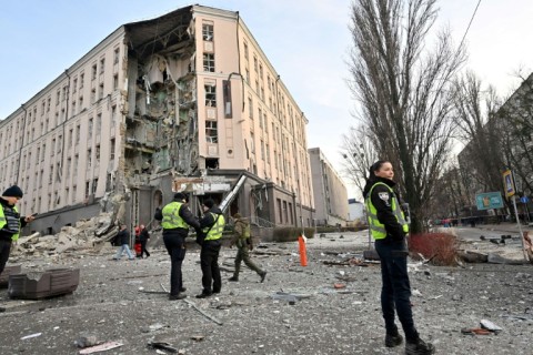 Explosions shook the Ukraine capital Kyiv on Saturday