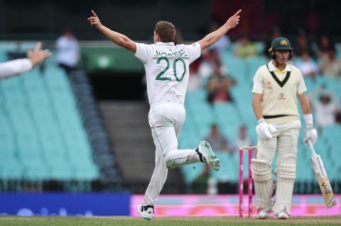 South Africa strike bowler Anrich Nortje claimed the key wickets of David Warner and Marnus Labuschagne to prise Australia's grip on the third Test in Sydney