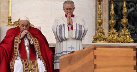 For the first time in modern history, the proceedings were led by a sitting pope, Francis, who delivered the homily in Italian as part of a multi-lingual service with a Latin mass