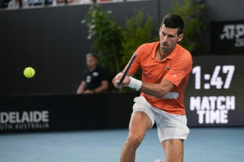 Novak Djokovic enroute to winning the Adelaide International 