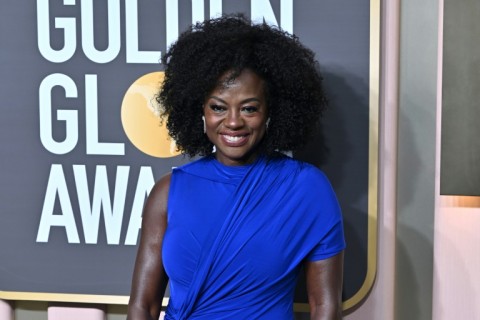 US actress Viola Davis wore royal blue to the Golden Globes -- jewel tones were one of the top trends on the gala's red carpet