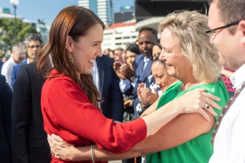 Jacinda Ardern (L) will continue to sit in parliament but has announced her intention to step back from the cut and thrust of daily politics