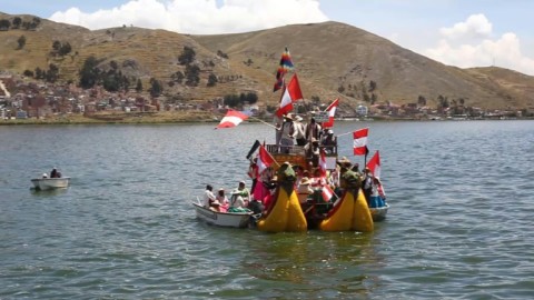 Peru's 'water people' protest on boats against government