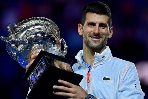 Novak Djokovic celebrates his latest Melbourne triumph