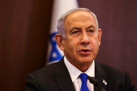 Israeli Prime Minister Benjamin Netanyahu chairs a weekly cabinet meeting in Jerusalem on January 29, 2023