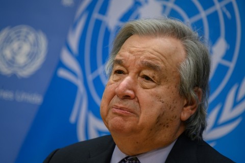 UN chief Antonio Guterres speaking on February 6, 2023