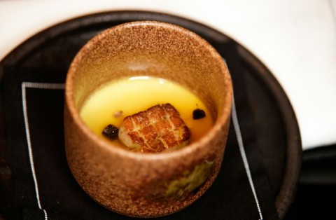Foie gras served at the Manhattan restaurant 15 East @Tocqueville on February 23, 2023 in New York