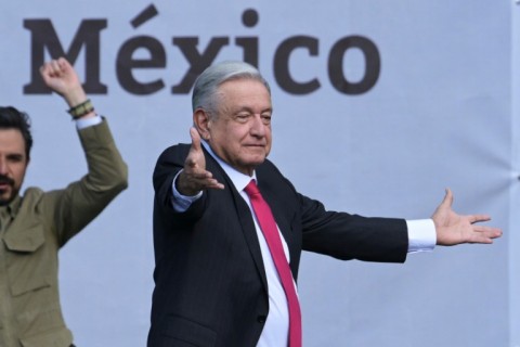 President Andres Manuel Lopez Obrador criticized the opposition at a rally marking the 85th anniversary of Mexico's nationalization of the oil industry