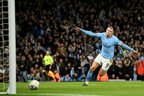 Norwegian striker Erling Haaland scored five goals for his club Manchester City against Leipzig in the Champions League