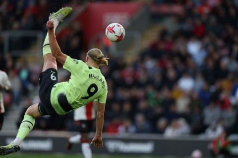 Erling Haaland starts up front for Manchester City in Tuesday's Champions League quarter-final, first leg against Bayern Munich