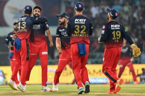 Mohammed Siraj took the first wicket as RCB defended a low total against Lucknow