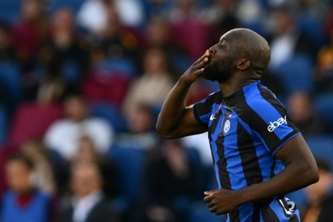 Second best: Inter Milan's Romelu Lukaku celebrates after scoring his side's second goal