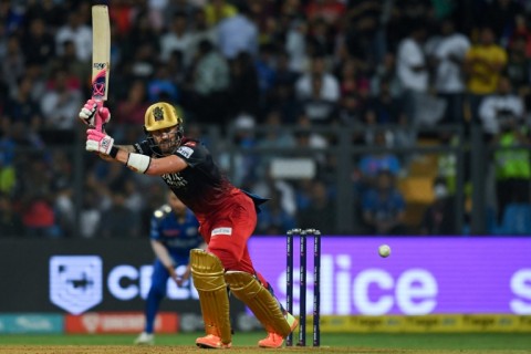 Faf du Plessis plays a shot during the Indian Premier League