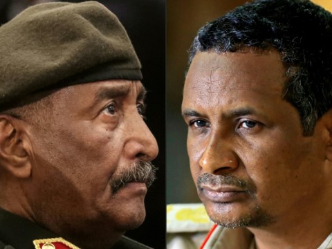 Sudan's army chief Abdel Fattah al-Burhan, on the left, has been at war with his former deputy, paramilitary Rapid Support Forces commander Mohamed Hamdan Daglo