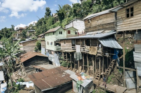 Hillside homes in Bukavu, a major city in eastern DR Congo, are hugely vulnerable to landslips and mudslides