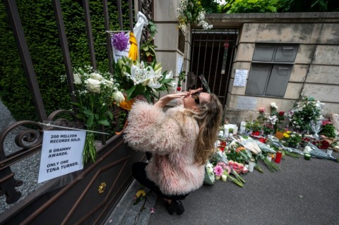 Well-wishers came to pay their respects outside rock idol Tina Turner's home