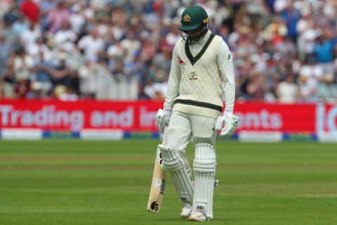Fine innings - Australia's Usman Khawaja returns to the pavilion after being dismissed for 141 in the first Test against England at Edgbaston