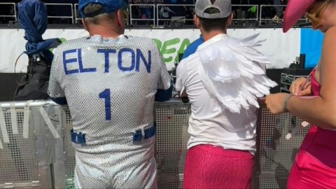 Sequins, oversize sunglasses and early starts for Elton John fans at Glastonbury