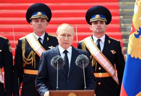 Russian President Vladimir Putin addressed the military and security forces to rally support after a mercenary revolt