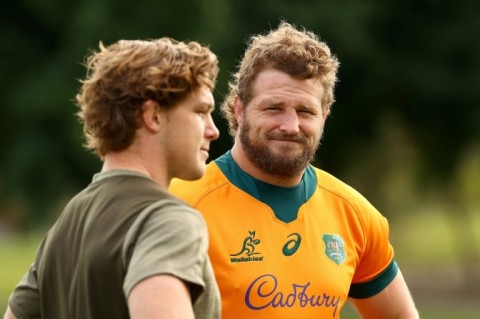 Australia will be skippered jointly by Michael Hooper (L) and James Slipper (R) as they bid to beat world champions South Africa for the first time at Loftus Versfeld stadium  