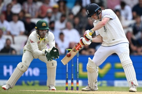 Vital innings - Harry Brook on his way to 75 in England's three-wicket win over Australia in the third Ashes Test at Headingley 
