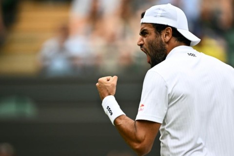 'Sign in blood': Matteo Berrettini celebrates winning a point against Alexander Zverev 