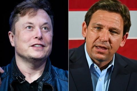 Ron DeSantis (right) was criticized for a glitchy online launch event with Twitter owner Elon Musk
