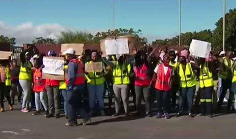 Waste management employees striking.
