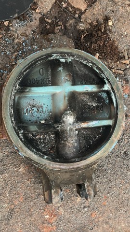 The water utility realised its team had to remove the concrete slab covering the chamber to gain access to the small space / Supplied Nicoleen Jonker