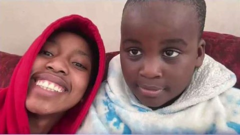 Hadassah Bongakonke with her younger brother - Autism Awareness