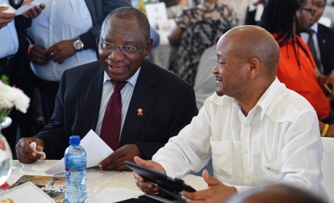 Cyril Ramaphosa with Senzo Mchunu