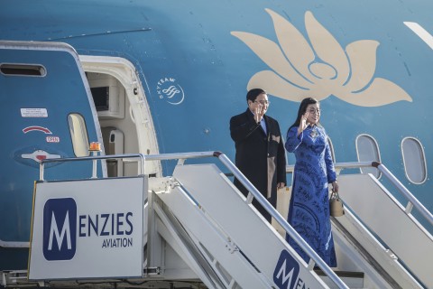 Pictures of Vietnamese Prime Minister Pham Minh Chinh arriving in South Africa.