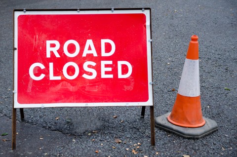 File: Road closed sign with traffic cone. GettyImages/ajfletch
