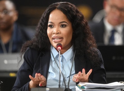 Lieutenant General Puleng Dimpane giving evidence before the Ad Hoc Committee established to investigate allegations made by SAPS KZN Head Lieutenant General Nhlanhla Mkhwanazi in November 2025. Photo: Facebook/ RSA Parliament