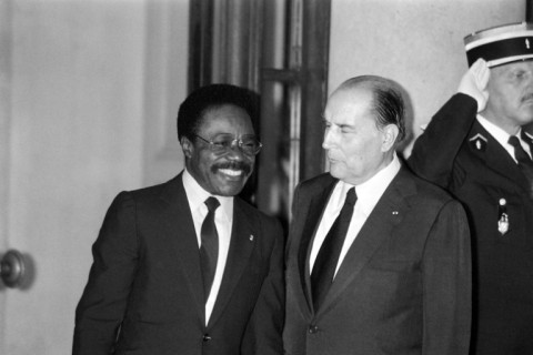 French connection: Omar Bongo with France's then president, Francois Mitterrand, in 1983