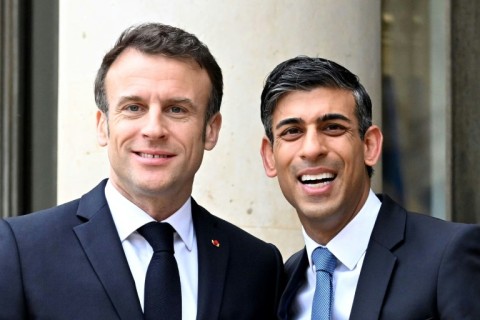 UK Prime Minister Rishi Sunak (R) has been trying to reset relations with France and visited President Emmanuel Macron (L) earlier this year