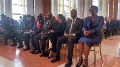 Guests gather at Gabonese Presidential Palace ahead of swearing in of General Oligui 