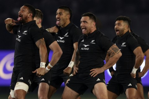 The New Zealand All Blacks perform the haka before a Test match against Australia in Melbourne