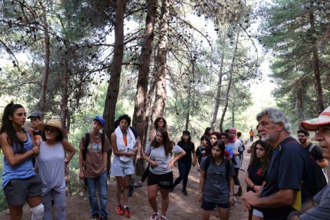 Hikers in a forested area near Kobayat in Lebanon's Akkar region threatened by effects of climate change