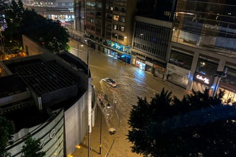 The Hong Kong Observatory reported hourly rainfall of 158.1 millimetres, the highest since records began in 1884