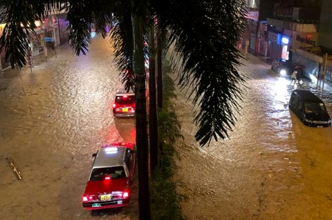 Authorities in the Chinese city said various districts had been flooded and emergency services were conducting rescue operations late Thursday