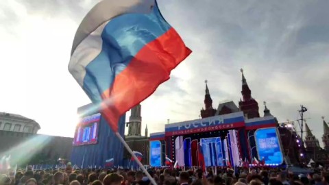 Russians gather in Red Square to mark anniversary of claimed annexation of 4 Ukrainian regions