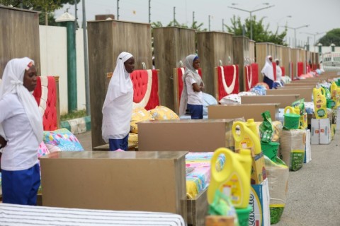 The newlyweds are treated to household items under the initiative which aims to help fight Kano state's economic downturn
