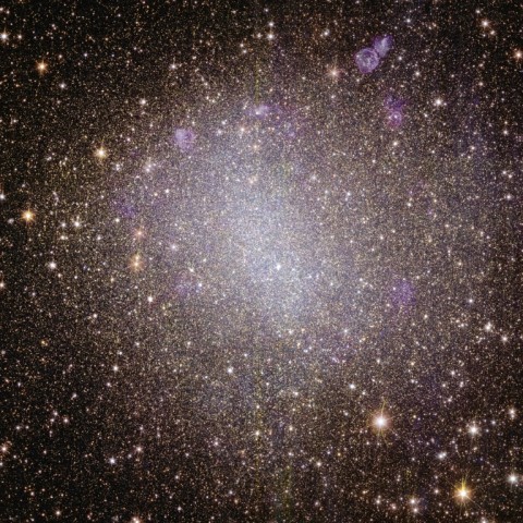 The irregular dwarf galaxy NGC 6822, which is 1.6 million light years from Earth. Scientists hope that analysing its low-metal stars will help them learn how galaxies evolve
