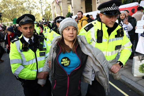 Thunberg was arrested during a protest in London in October