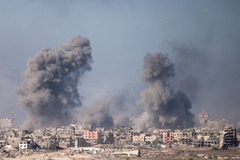 Explosions over northern Gaza on December 11
