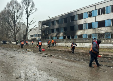 A maternity ward in Odesa was severely damaged