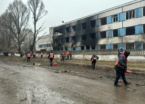 A maternity ward in Odesa was severely damaged
