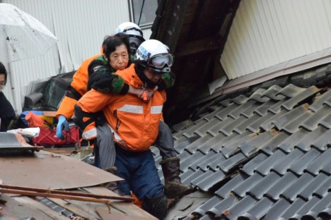 Thousands of soldiers, firefighters and police officers from across Japan are combing through rubble and providing aid to survivors