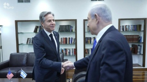 Antony Blinken meets Benjamin Netanyahu in Tel Aviv